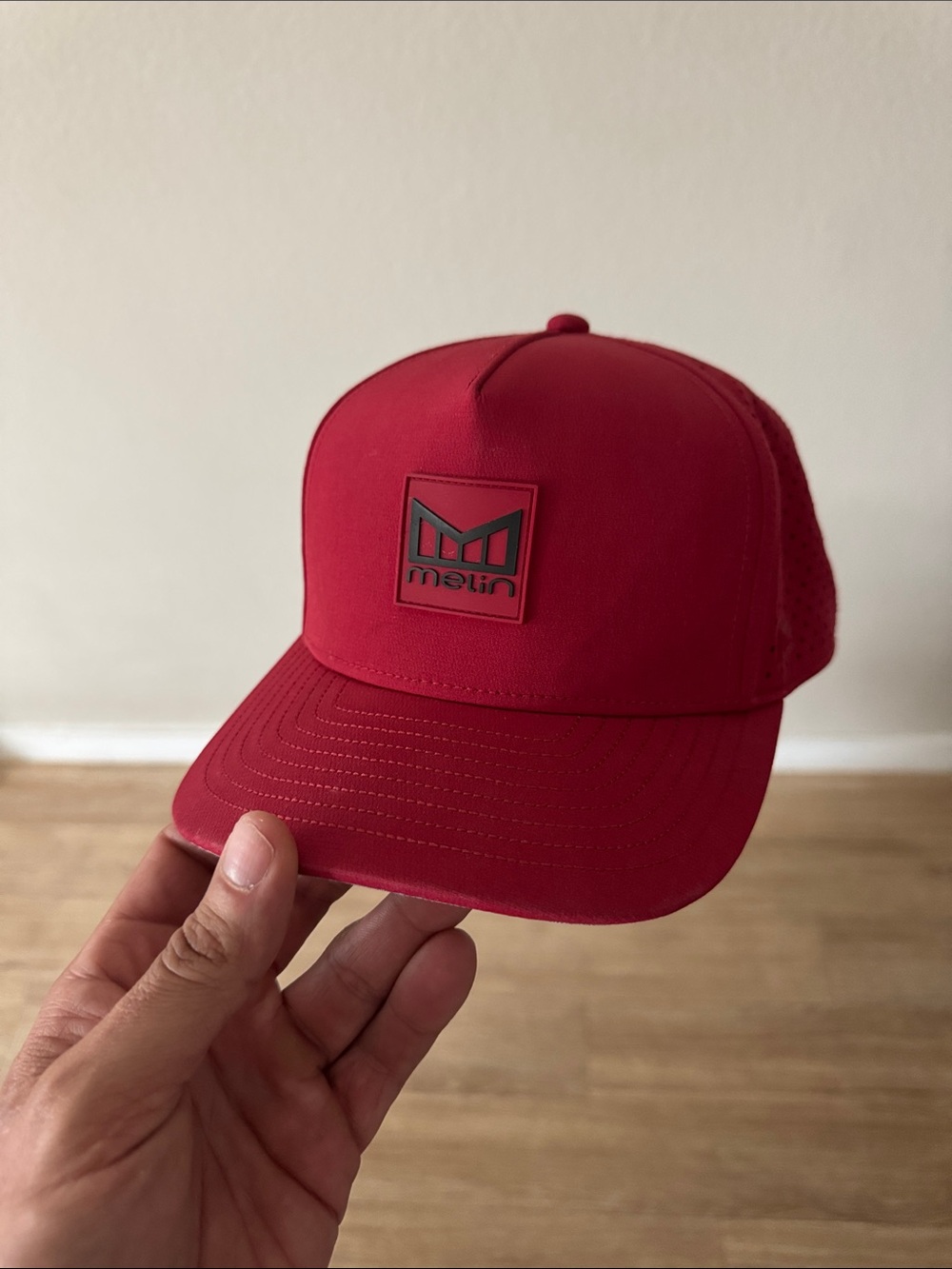 Men's Red Patch Logo Trucker Cap